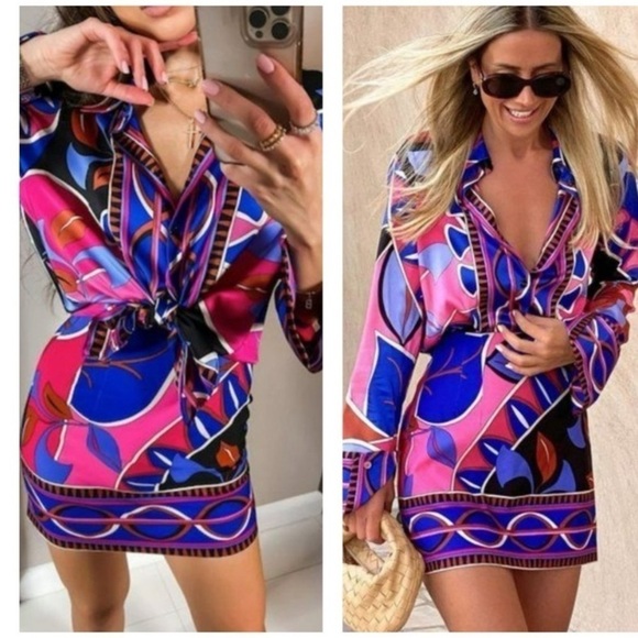 Zara Pucci style pink purple skirt blogger favorite Large - Picture 2 of 11